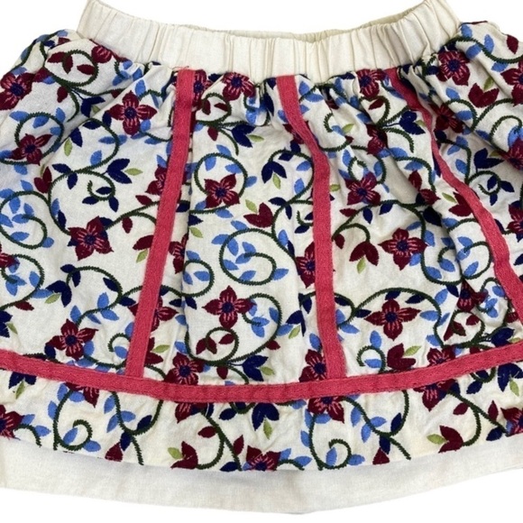 TJ MAXX Toddler Girls Embroidered Floral Dress Skirt Mini Cream Blue Pink Sz 4T - Picture 2 of 11